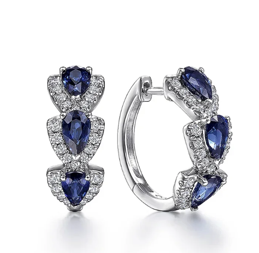 orecchini con stemma reale in zaffiro - officialblusky™